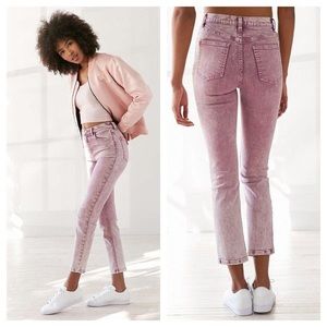 High rise acid wash jeans